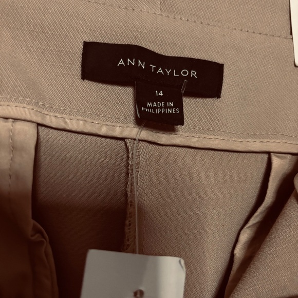 Ann Taylor The Paperbag Ankle Pant New Trousers / Pants Tan Pleated Size 14 - Picture 6 of 14